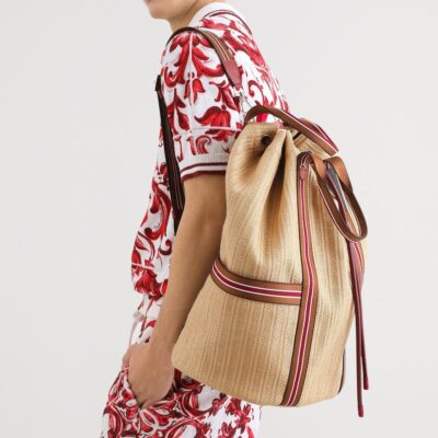 Dolce&Gabbana Raffia-Leather Essenza Backpack - Image 2