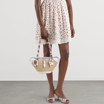 Dolce&Gabbana Raffia Capri Coppa Shoulder Bag - Image 2
