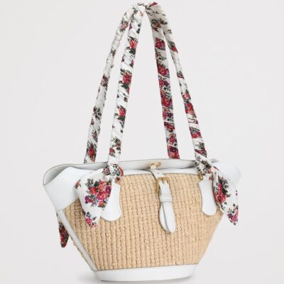 Dolce&Gabbana Raffia Capri Coppa Shoulder Bag - Image 3