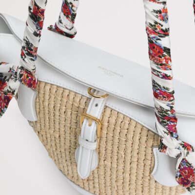 Dolce&Gabbana Raffia Capri Coppa Shoulder Bag - Image 5