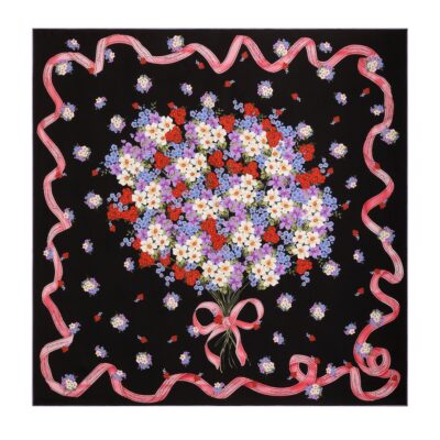 Dolce&Gabbana Silk Bouquet Print Foulard - Image 1