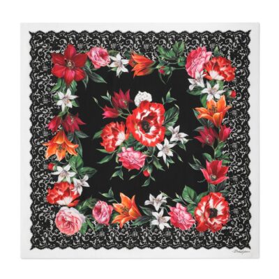 Dolce&Gabbana Silk Floral Print Foulard - Image 3