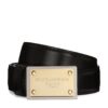 Dolce&Gabbana Thin Leather DG Buckle Belt - Image 1