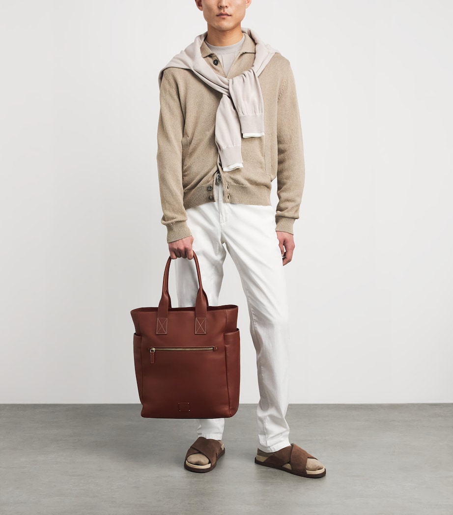 Eleventy Faux Leather Tote Bag - Image 4