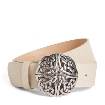 Eleventy Leather Woven Buckle Belt - Image 1