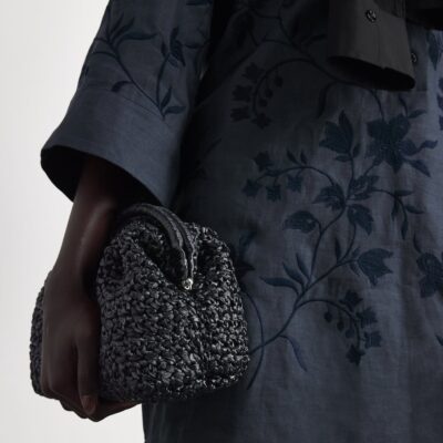 Eleventy Raffia Woven Clutch Bag - Image 4