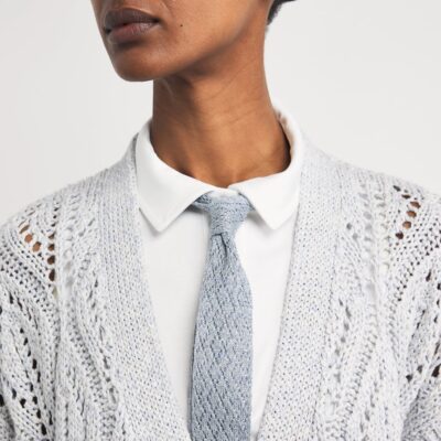 Eleventy Silk-Linen-Blend Skinny Scarf - Image 2