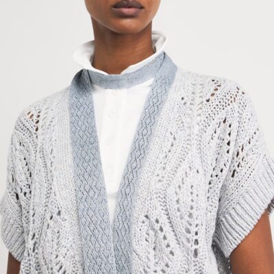 Eleventy Silk-Linen-Blend Skinny Scarf - Image 4