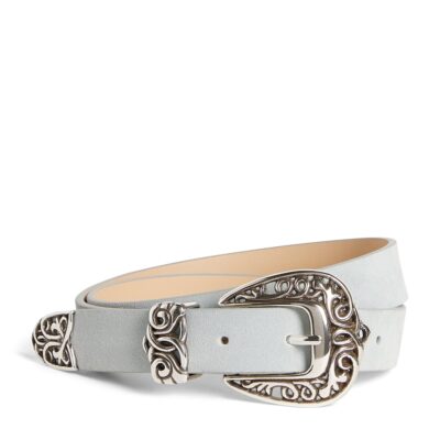 Eleventy Suede Texas-Buckle Belt - Image 1