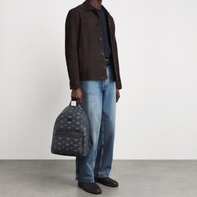 Emporio Armani Coated Canvas Eagle Backpack - Image 2