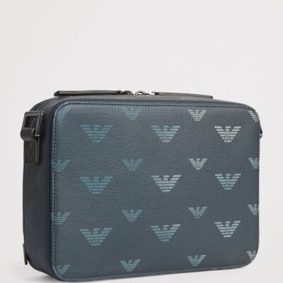 Emporio Armani Coated Canvas Eagle Cross-Body Bag - Image 3