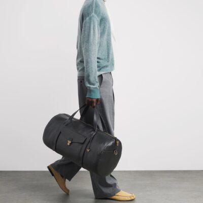 Emporio Armani Grained Leather Holdall - Image 2