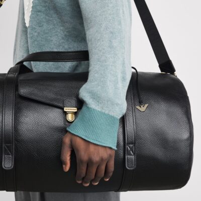Emporio Armani Grained Leather Holdall - Image 5