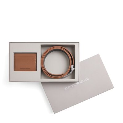Emporio Armani Leather Belt and Card Holder Set - Image 1