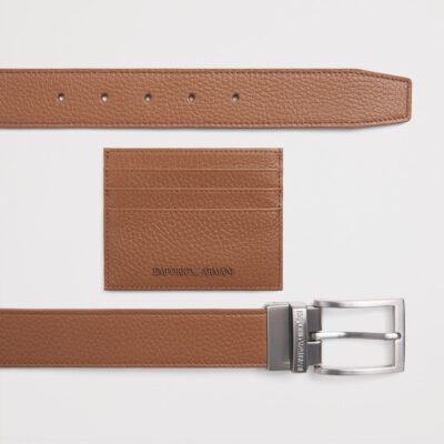 Emporio Armani Leather Belt and Card Holder Set - Image 2