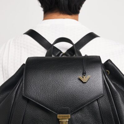 Emporio Armani Pebbled Leather Backpack - Image 2