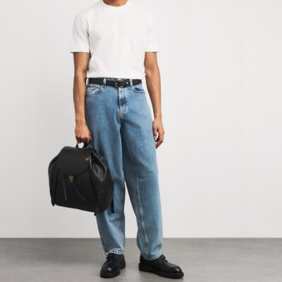 Emporio Armani Pebbled Leather Backpack - Image 5