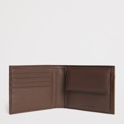 Emporio Armani Suede Embossed Bifold Wallet - Image 2