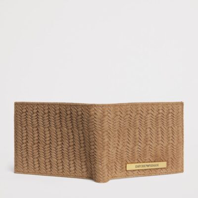 Emporio Armani Suede Embossed Bifold Wallet - Image 3