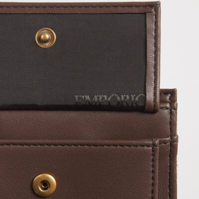 Emporio Armani Suede Embossed Bifold Wallet - Image 4