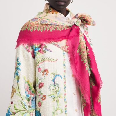 Etro Cashmere-Silk-Wool Printed Shawl - Image 2