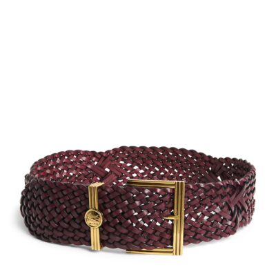 Etro Leather Woven Coin Buckle Belt - Image 1