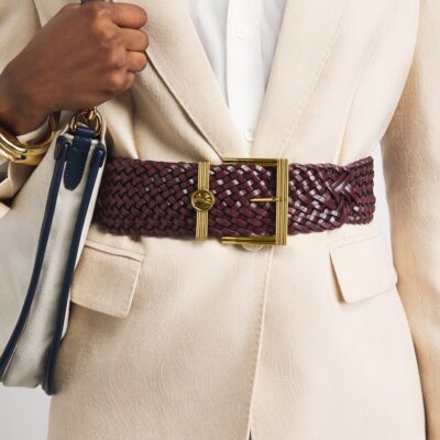 Etro Leather Woven Coin Buckle Belt - Image 2