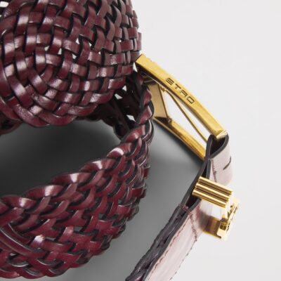 Etro Leather Woven Coin Buckle Belt - Image 3