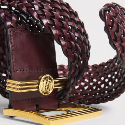 Etro Leather Woven Coin Buckle Belt - Image 5