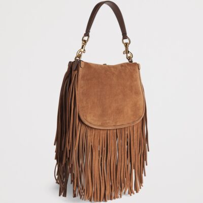 Etro Medium Suede Fringed Pony Shoulder Bag - Image 3