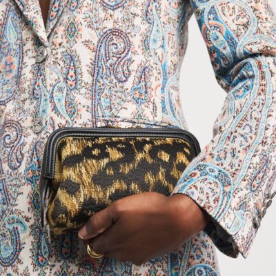 Etro Raffia Embroidered Doc Cross-Body Bag - Image 4