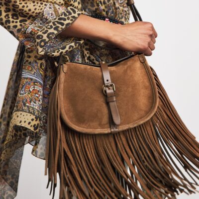 Etro Small Suede Fringed Pony Shoulder Bag - Image 2