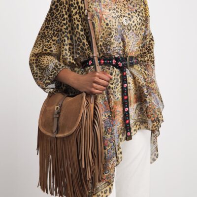 Etro Small Suede Fringed Pony Shoulder Bag - Image 4