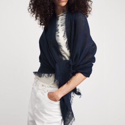 Fabiana Filippi Linen-Blend Embellished Shawl - Image 3