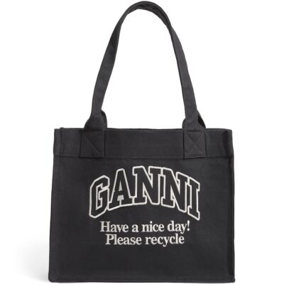GANNI Large Recycled Cotton Tote Bag - Image 1