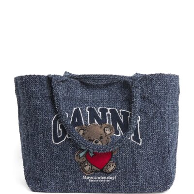 GANNI Medium Tweed Bear Tote Bag - Image 1