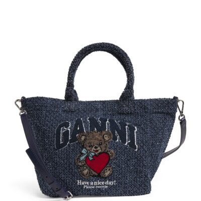 GANNI Small Tweed Bear Tote Bag - Image 1