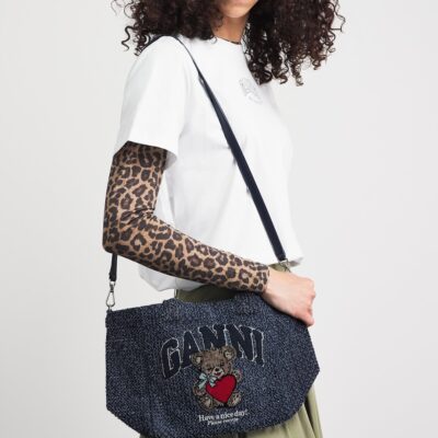 GANNI Small Tweed Bear Tote Bag - Image 2
