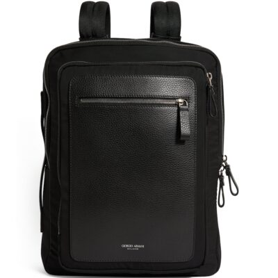 Giorgio Armani Leather-Trim Backpack - Image 1