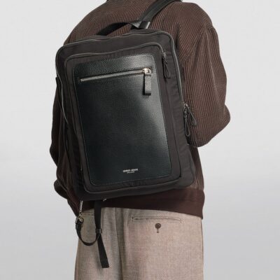 Giorgio Armani Leather-Trim Backpack - Image 3