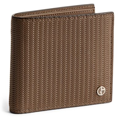 Giorgio Armani Leather Wave-Embossed Bifold Wallet - Image 1