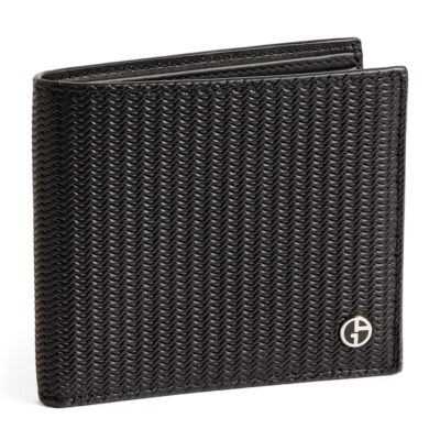 Giorgio Armani Leather Wave-Embossed Bifold Wallet - Image 5