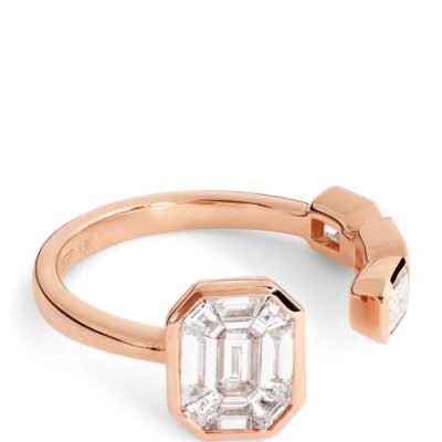 Giorgio Armani Satin Rose Gold-Plated GA Logo Belt Buckle - Image 4