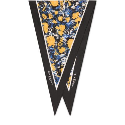 Givenchy Silk Floral Print Diamond Scarf - Image 1