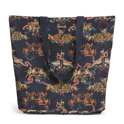 Harrods Small Cotton Logo Pouch - Image 4