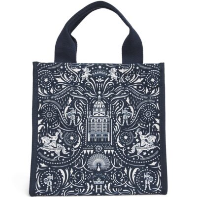 Harrods Small Cotton Logo Tote Bag - Image 1