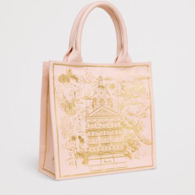Harrods Small Gold Building Shopper Bag - Image 2