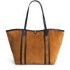 Harrods Suede Leather-Trim Tote Bag - Image 1