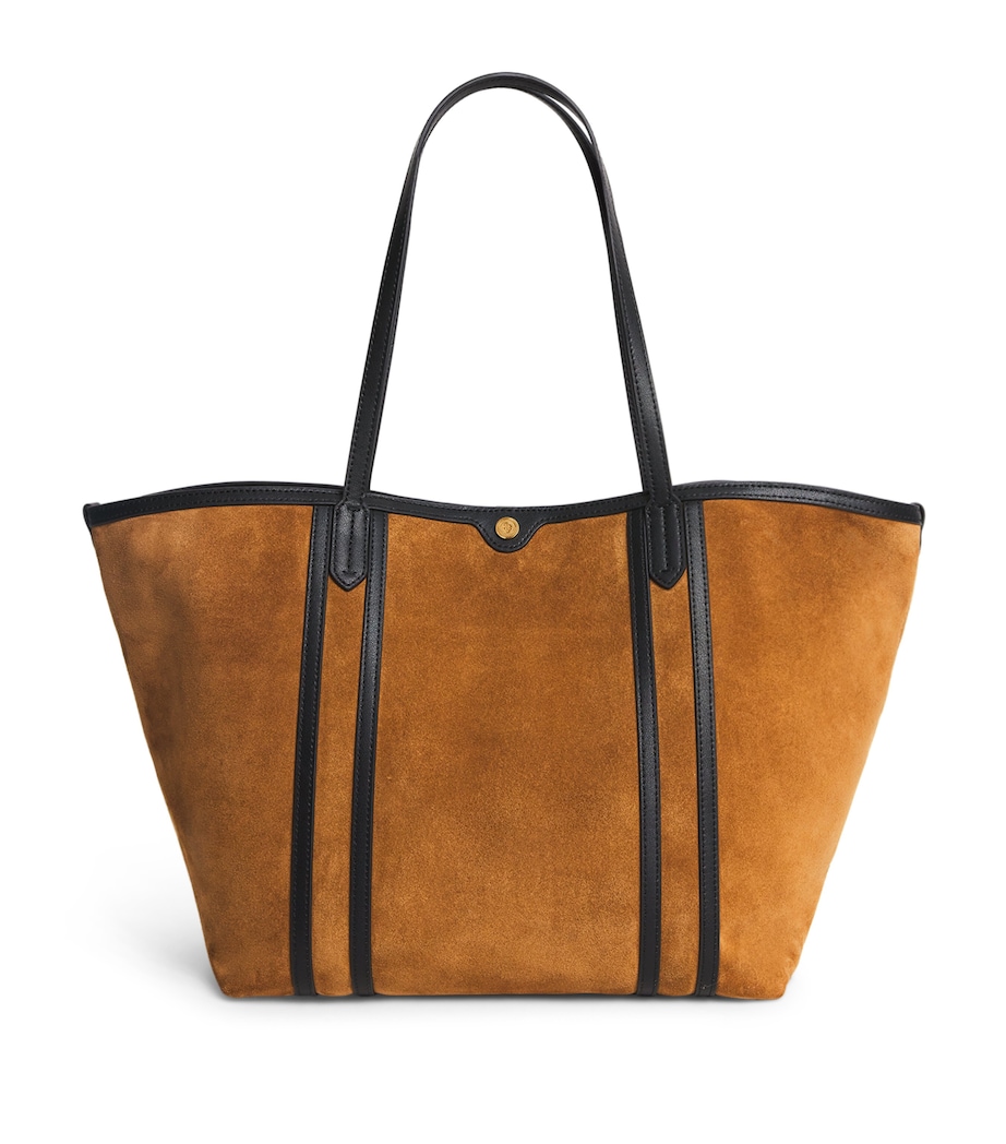 Harrods Suede Leather-Trim Tote Bag