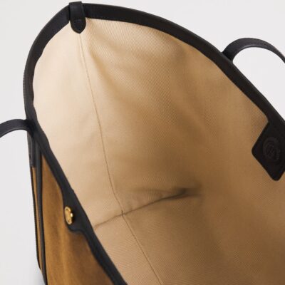 Harrods Suede Leather-Trim Tote Bag - Image 4